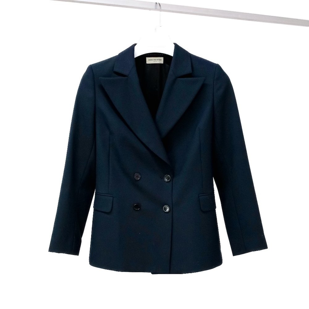 Dries Van Noten Double Breasted Wool Blazer